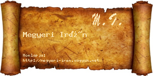 Megyeri Irén névjegykártya